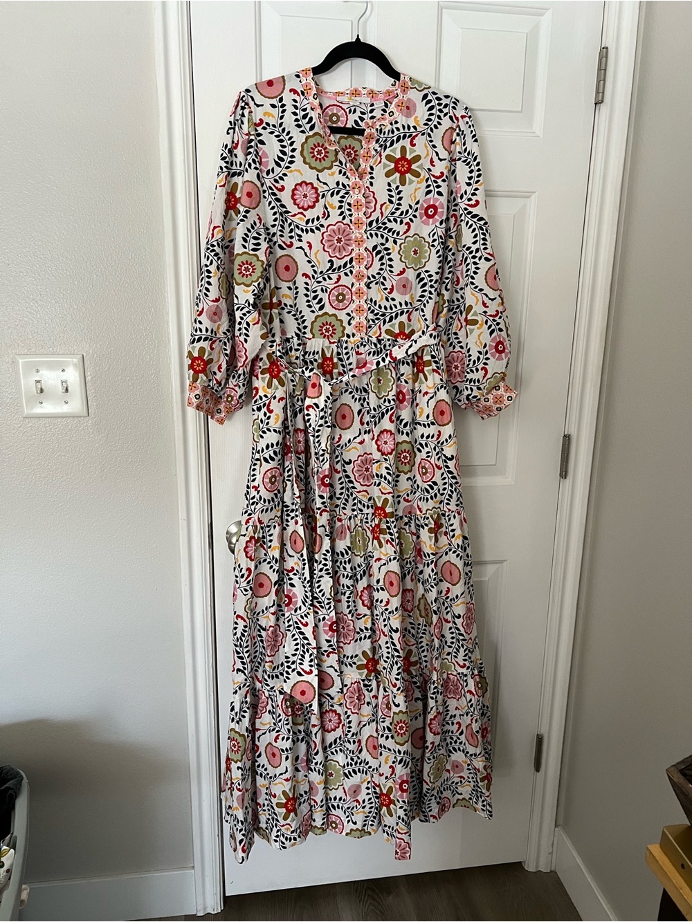 Boden Floral Tiered Maxi Dress in Multi-Color